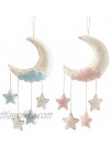Mud Pie Baby Room Nursery Decor Felt Twinkle Twinkle Little Star Moon Wall Hanging 12000020 Blue 17" x 8 12000020B