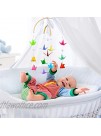 Nursery Mobile Crib Bed Bell Ceiling Wooden Wind Chime Hanging DIY Wooden Frame Ornaments Handmade Kit for Infant Toys Nursing Accessories Nurse Charms Semi-Circular