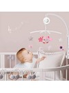 TuiVeSafu Baby Musical Crib Mobile with Hanging Rotating Plush Pink Owl Pendant Toys Winding Drive Music Box Infant Bed Decoration for Newborn Boys and Girls