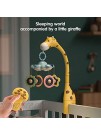 TUMAMA Remote Control Giraffe Baby Crib Mobiles with Projection Light and Music,Volume Up or Down,Sleeping,Piano and Natural Music,Auto-Sleep and Off,Mute Spin Motor,Bendable Tube Neck,Yellow