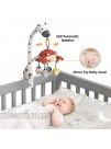 TUMAMA Remote Control Musical Nursery Mobile Soft Plush Tummy Time Mirror Hanging Toys Baby Moblie Crib with Night Light Projector Baby Shower Gifts for 0 3 6 9 Month