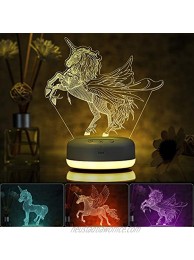 3D Unicorn Night Light for Kids 3 Patterns and 16 Color Change Night Light Kids' Room Decor Lamps Unicorn Toys and Unicorn Gifts for Girls Boys