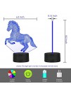 [ 7 Colors 3 Working Modes Timer Function ] Remote and Touch Control Horse Night Lights Dimmable LED Multicolor Lamp for Children and Kid's Room