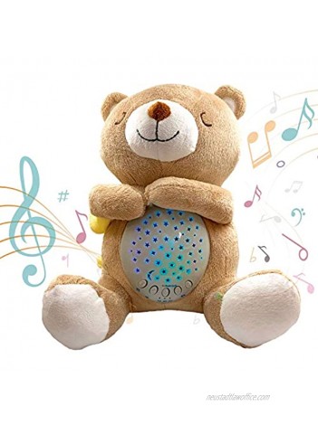 Baby Soother Sound Machine White Noise Machine & Portable Lullaby Plush Teddy Bear Crib Projector Night Light Limited Deal USB Charger