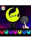 Bagvhandbagro Wolf 3D Lamp Wolf LED Night Light Touch Table Desk Lamp 7 Color Changing with Acrylic Flat & USB Cable Christmas Birthday Gift for Boys Girls