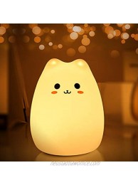 Cat Tap Night Light ,Toys for 2-14 Years Old Boys Girls,MOKOQI Cute Cat Lamp Silicone Baby Nightlight for Bedroom,Tap Control Glow up Color Changing Kawaii Animal Lamp