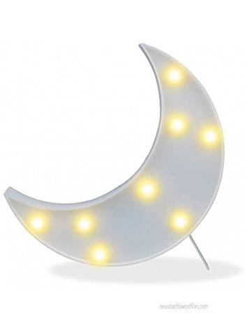 Decorative LED Crescent Moon Marquee Sign Moon Marquee Letters LED Lights Nursery Night Lamp Gift for Children White