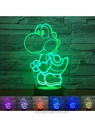 Hnfsliuhao Yoshi Mario 3D Led USB Lamp Cartoon Game Figure Super Acrylic Novelty Christmas Lighting Gift RGB Touch Remote Controller Toys
