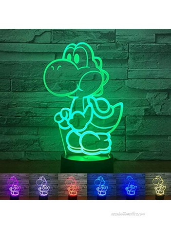 Hnfsliuhao Yoshi Mario 3D Led USB Lamp Cartoon Game Figure Super Acrylic Novelty Christmas Lighting Gift RGB Touch Remote Controller Toys