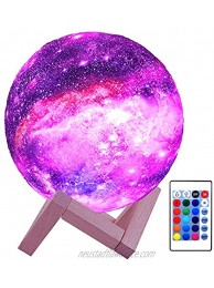HYODREAM 3D Moon Lamp Kids Night Light Galaxy Lamp 16 Colors LED Light with Rechargeable Battery Touch & Remote Control as Birthday Gifts for Boys Girls Kids
