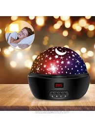 Kids Night Light 360° Rotating Starry Night Light Projector for Baby Star Projector Night Lamp for Kids Bedroom Decoration- White