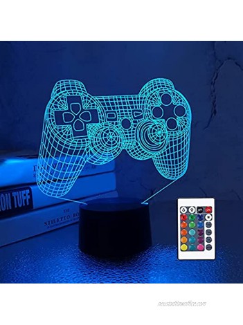 Lampeez 3D Gamepad Lamp Game Console Night Light 3D Illusion lamp for Kids 16 Colors Changing with Remote Gaming Room Gamer Gift Kids Bedroom Decor as Xmas Holiday Birthday Gifts for Boys Girls