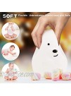 LED Nursery Night Lights for Kids -USB Rechargeable Cute Animal Silicone Lamps with Touch Sensor and Remote Control -Portable Color Changing Glow Soft Cute Baby Infant Toddler Gift Bear