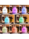 LumiPet Bunny Kids Night Light Huggable Nursery Light for Baby and Toddler Silicone LED Lamp Remote Operated USB Rechargeable Battery 9 Available Colors Timer Auto Shutoff