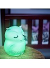 LumiPet Owl Kids Night Light Huggable Nursery Light for Baby and Toddler Silicone LED Lamp Remote Operated USB Rechargeable Battery 9 Available Colors Timer Auto Shutoff
