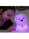 LumiPet Puppy Kids Night Light Huggable Nursery Light for Baby and Toddler Silicone LED Lamp Remote Operated USB Rechargeable Battery 9 Available Colors Timer Auto Shutoff