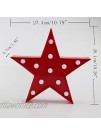 Marquee Light Star Shaped LED Plastic Sign-Lighted Marquee Star Sign Wall Décor Battery Operated Red