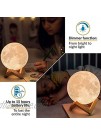Mind-glowing 3D Moon Lamp 16 LED Colors Dimmable Rechargeable Night Light X-Large 7.1in with Wooden Stand Remote & Touch Control Cool Christmas Gift for Kids Nursery Decor for Your Baby
