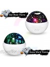Moredig Kids Night Light 360° Rotating Starry Night Light Projector for Baby Ocean Wave Projector for Kids Bedroom Decoration- White