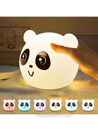 New Kids Night Light Kawaii Birthday Gifts Room Decor Bedroom Decorations for Baby Toddler Teens Girls Boys Children LED Color Changing Animal Portable Squishy Silicone Lamp Tap Control… Panda