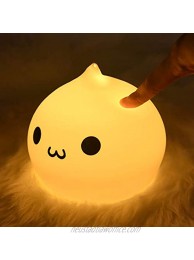 Night Light for Kids Dumpling Light Silicone Nursery Cute Lamp Battery Powered LED Nightlight with 7-Color for Baby Teen Girls and Boys Bedrooms Birthday Gift