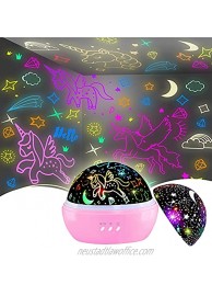 Night Light for Kids,Unicorn Night Light&Star Projector Gifts for Kids Toddlers,Night Light Projector for Baby,Unicorn Lamp 16 Colors Rotating Ceiling Unicorn Lights for Girls Bedroom