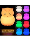 Owl Night Light for Kids Rechargeable Baby Silicone Nightlight Remote Control for Bedroom Nursery Night Lamp with Auto-off Timer Animal Touch Sensor Night Lights 9 Colors Change for Teen Girls Toddler