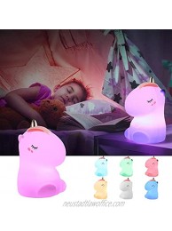 Unicorn Night Light ,GoLine Unicorn Gifts for Girls Age 1-12 ,Unicorn Lamps for Baby,Kids Night Lights for Bedroom,Cute Silicone Unicorn Toys for Children.