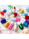FSYEEL 200 Pieces Cute Smiling Face Love Friendship Half Color Pill Tiny Message Capsule Letter