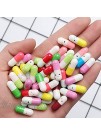 FSYEEL 200 Pieces Cute Smiling Face Love Friendship Half Color Pill Tiny Message Capsule Letter