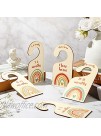 7 Pieces Rainbow Baby Closet Dividers Boho Nursery Closet Organizer Wooden Newborn Wardrobe Divider Kids Clothes Divider to Arrange Clothes with Separator By Size or Age for Baby Shower 0 24 Months