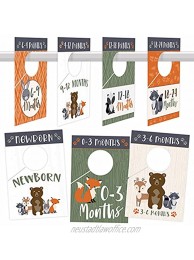 7 Woodland Baby Nursery Closet Organizer Dividers For Girls or Boys Clothing Grey Age Size Hanger Organization For Kid Toddler Infant Newborn Clothes Must Have Shower Gift Supplies 0-24 Months