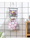 ALYER Hanging Bath Toy Bag,Mesh Nursery Organizer for Clothing Diapers Toys Gray