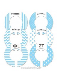 Baby Boy Nursery Clothing Size Dividers or Adult Blue Set of 6 Rod Organizers