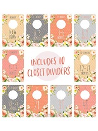 Floral Closet Clothing Size Dividers Closet Organizer For Baby Girl Clothes Newborn To 4T Baby Closet Size Dividers