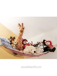 Large Pink Toy Hammock for Storage of Stuffed Animals and Toys Installation Hardware Included