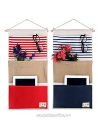 MF2FLAY Large Wall Hanging Organizer 2 Pack Over The Door Storage Bags with 3 Pockets for Bedroom & Bathroom