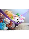 MiniOwls Storage Hammock Stuffed Toys Organizer Fits 30-40 Plush Animals. Great Gift for Boys and Girls. Instead of Bins and Toy Chest – Displays Teddies Easily. Purple X-Large