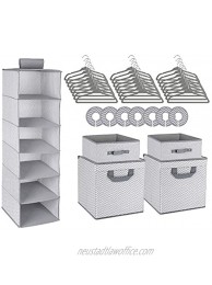 Minnebaby 42-Piece Nursery Organizer Storage Closet Set Chevron Pattern Grey