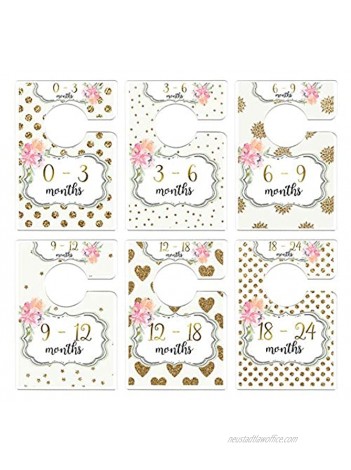 Mumsy Goose Nursery Closet Dividers White and Gold Baby Clothes Dividers Floral Closet Organizers