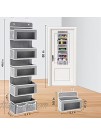 Over the Door Hanging Organizer with 5 Large Clear Window Nursery Closet Cabinet Baby Wall Mount Door Organizer Storage for Bedroom Bathroom Kitchen Closet and Dorm with 17 Large Pockets Gray