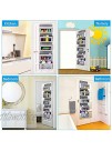 Over the Door Hanging Organizer with 5 Large Clear Window Nursery Closet Cabinet Baby Wall Mount Door Organizer Storage for Bedroom Bathroom Kitchen Closet and Dorm with 17 Large Pockets Gray