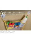 S&T INC. Hanging Bath or Shower Toy Storage Caddy Organizer with Quick Drying Mesh Pockets Hold Kid's Tub Toys Soaps or Shampoos 14 Inch by 20 Inch Net with Hooks Included White and Yellow