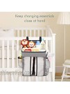Zooawa Hanging Crib Organizer Large Capacity Hanging Diaper Caddy Nursery Bag Crib Diaper Organizer for Diapers Wipes Baby Essentials Storage Gray