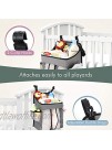 Zooawa Hanging Crib Organizer Large Capacity Hanging Diaper Caddy Nursery Bag Crib Diaper Organizer for Diapers Wipes Baby Essentials Storage Gray