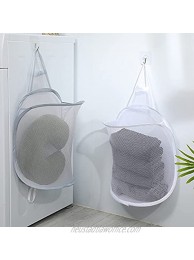 Asonen Hanging laundry basket gray door net basket dirty clothes basket bedroom bathroom and dormitory1 Pack,Gray