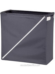 CleverMade Laundry Hamper Collapsible Sorter Basket Freestanding Foldable Tall Clothes Storage Bin with Premium Handles for Kids Room Nursery Bathroom Bedroom and Closet; Charcoal
