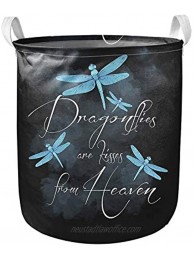 Frestree Laundry Hamper Collapsible Cotton Water-Resistant Storage Bins for Kids Nursery Hamper Gift Baskets Home Organizer Dragonfly