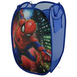 Idea Nuova Marvel Spiderman Pop Up Hamper with Durable Carry Handles 21"" H x 13.5"" W X 13.5"" L red
