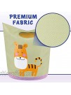 KMD Kids Laundry Hamper Collapsible Dirty Clothes Basket Pop Up Bin for Baby Nursery Boys and Girls Bedroom Decor Tiger